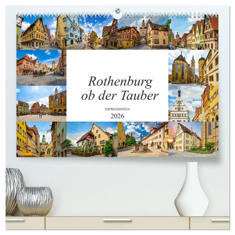 Produktbild: Rothenburg ob der Tauber Impressionen (hochwertiger Premium Wandkalender 2026 DIN A2 quer), Kunstdruck in Hochglanz