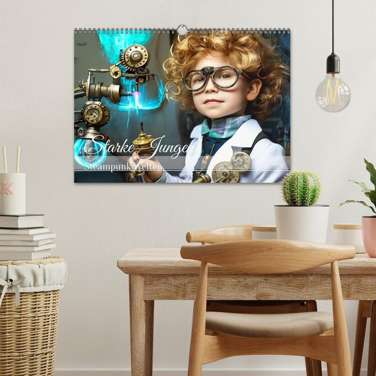 Produktbild: Starke Jungen - Steampunk Welten (Wandkalender 2026 DIN A3 quer), CALVENDO Monatskalender
