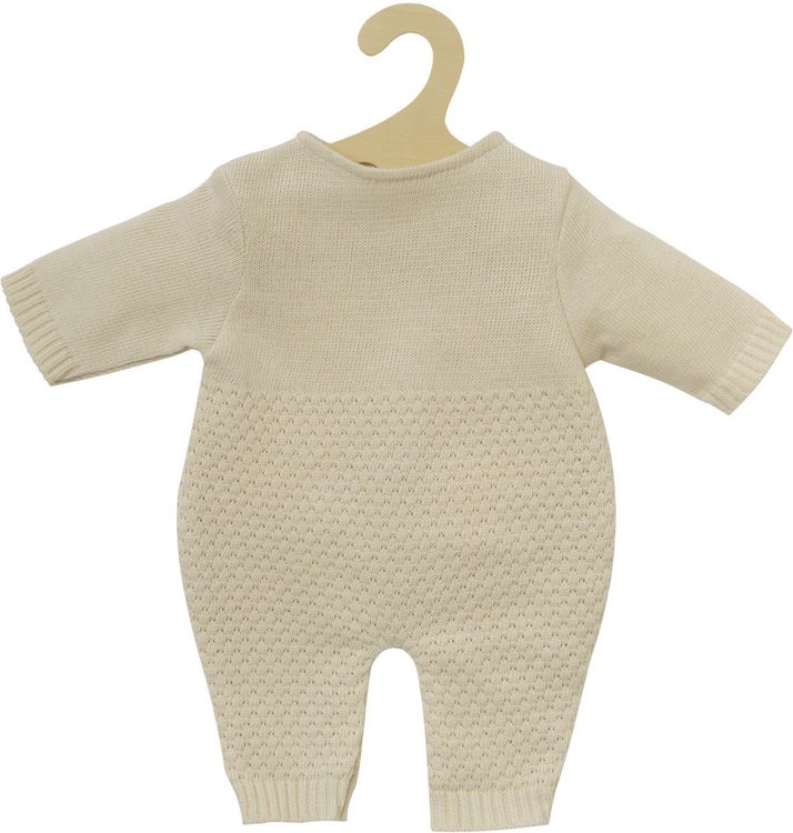 Produktbild: Puppen-Strickstrampler aus 100 % Bio-Baumwolle, ecru, Gr. 28-35 cm