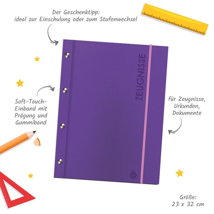 Produktbild: Tr&ouml;tsch Zeugnismappe A4 mit Buchschrauben lila