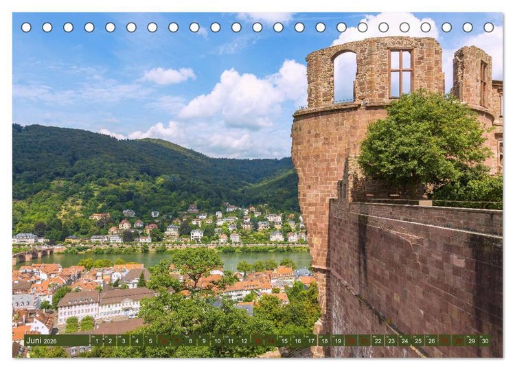 Produktbild: Heidelberger Neckarzauber (Tischkalender 2026 DIN A5 quer), CALVENDO Monatskalender