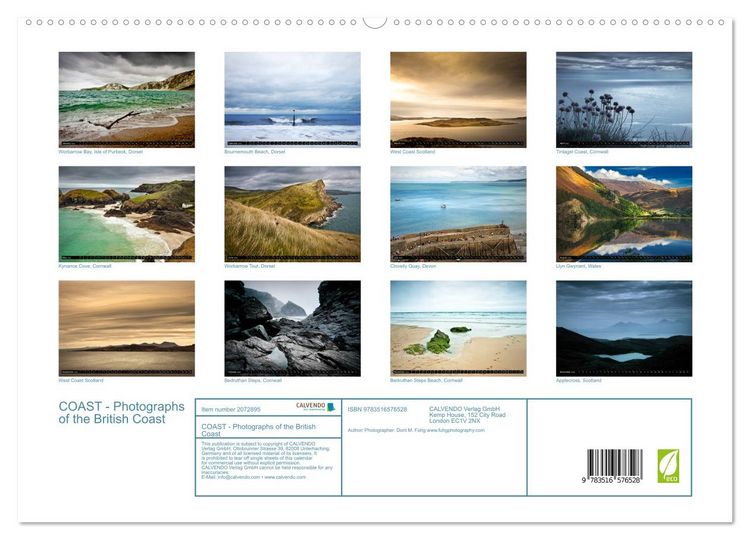Produktbild: COAST - Photographs of the British Coast (High Quality Premium Wall Calendar 2026 DIN A2 landscape),CALVENDO 12 Month Wall Calendar