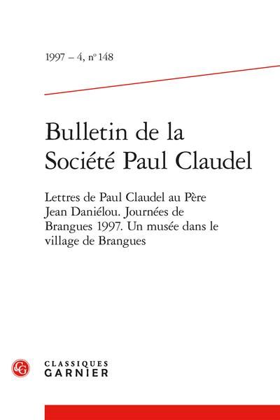 Produktbild: Bulletin de la Societe Paul Claudel; Lettres de Paul Claudel au Pere