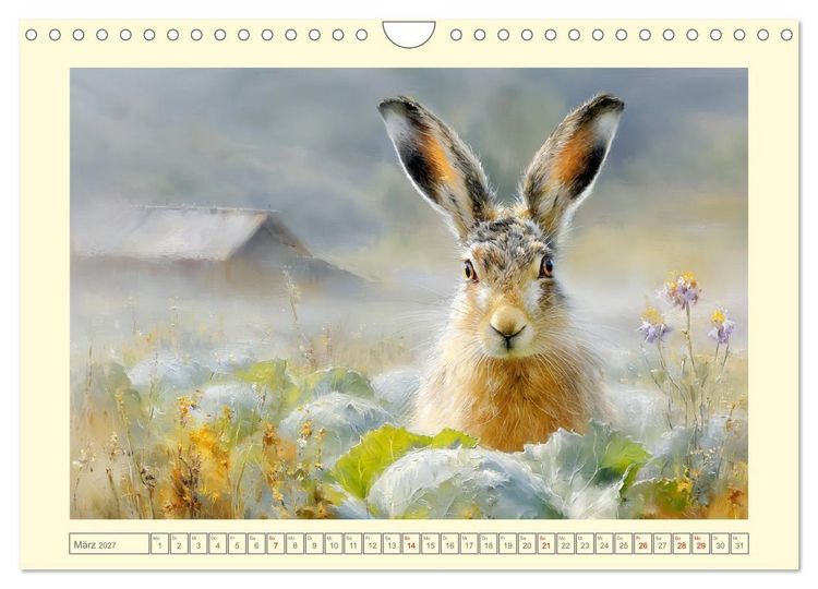 Produktbild: Wildhasen. Meister der Tarnung in offener Feldflur (Wandkalender 2027 DIN A4 quer), CALVENDO Monatskalender