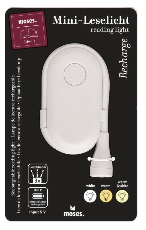 Produktbild: moses. libri_x Mini-Leselicht Recharge