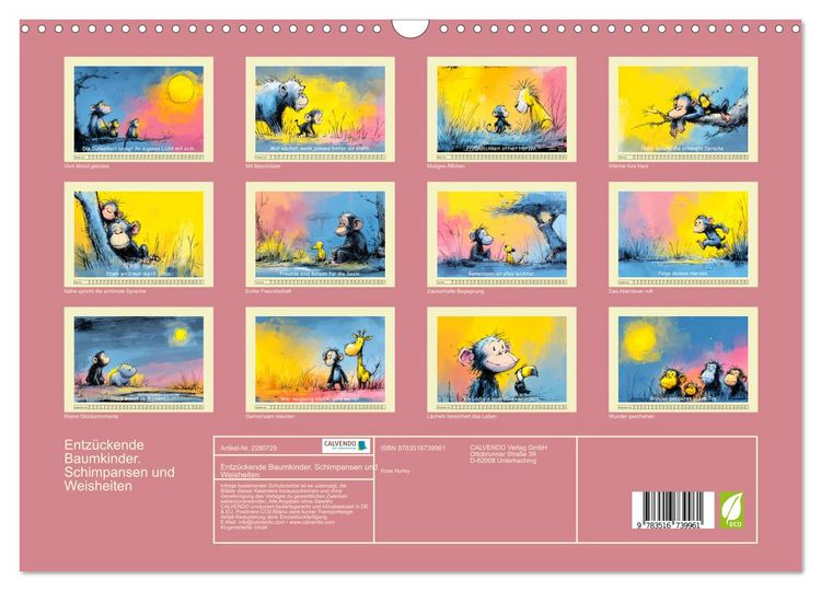 Produktbild: Entz&uuml;ckende Baumkinder. Schimpansen und Weisheiten (Wandkalender 2026 DIN A3 quer), CALVENDO Monatskalender