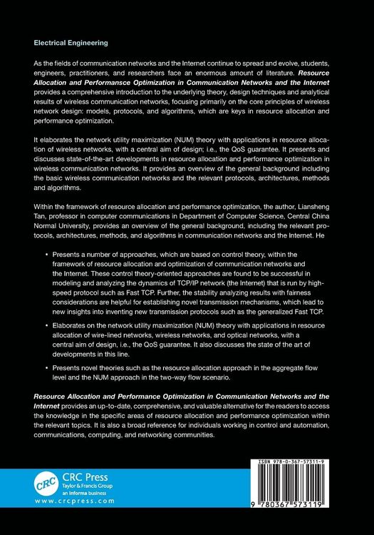 Produktbild: Resource Allocation and Performance Optimization in Communication Networks and the Internet