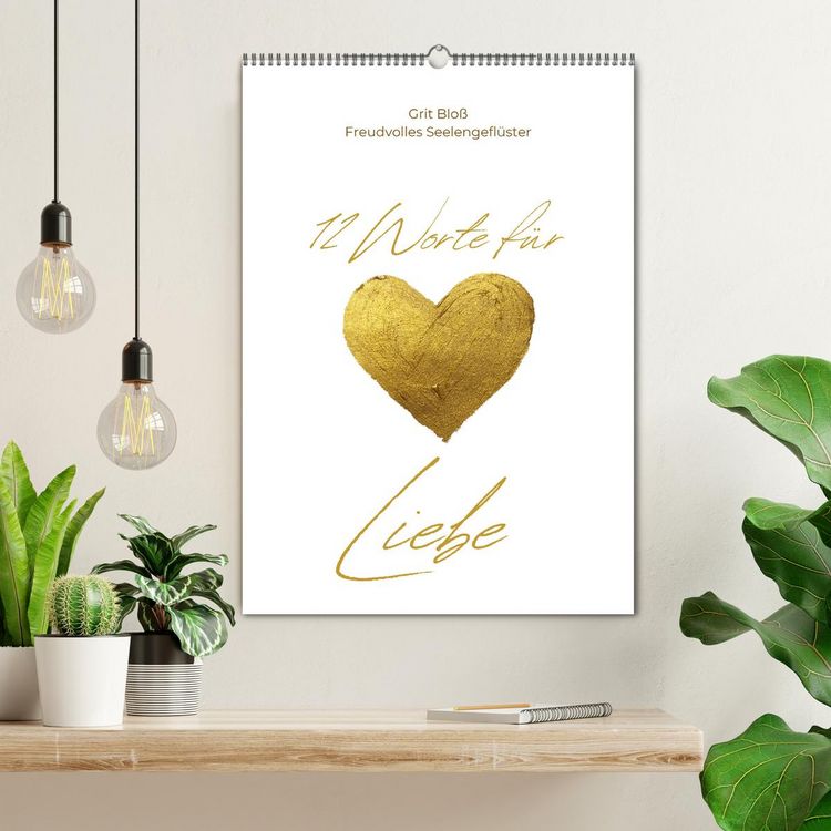 Produktbild: 12 Worte f&uuml;r Liebe (Wandkalender 2026 DIN A2 hoch), CALVENDO Monatskalender