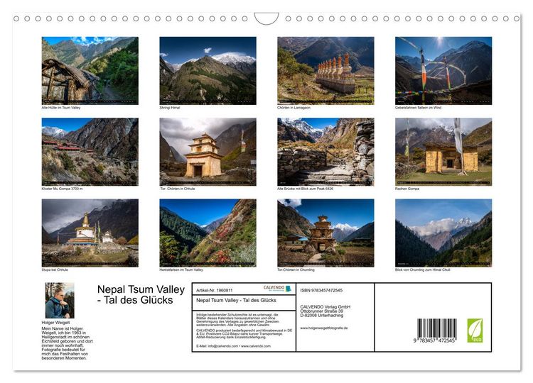 Produktbild: Nepal Tsum Valley - Tal des Gl&uuml;cks (Wandkalender 2026 DIN A3 quer), CALVENDO Monatskalender