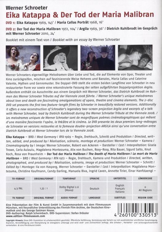Produktbild: Eika Katappa/Der Tod der Maria Malibran - Edition Filmmuseum [2 DVDs]