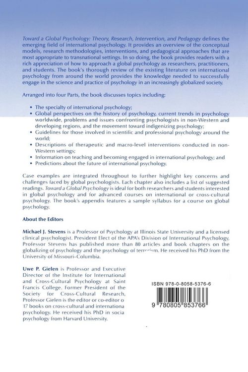 Produktbild: Toward a Global Psychology