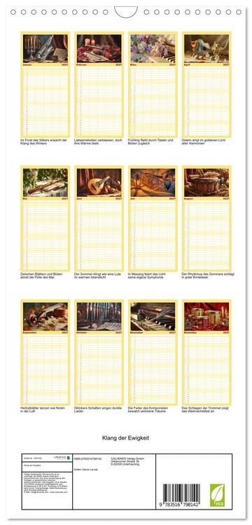Produktbild: Familienplaner 2027 - Klang der Ewigkeit mit 5 Spalten (Wandkalender, 21 x 45 cm) CALVENDO