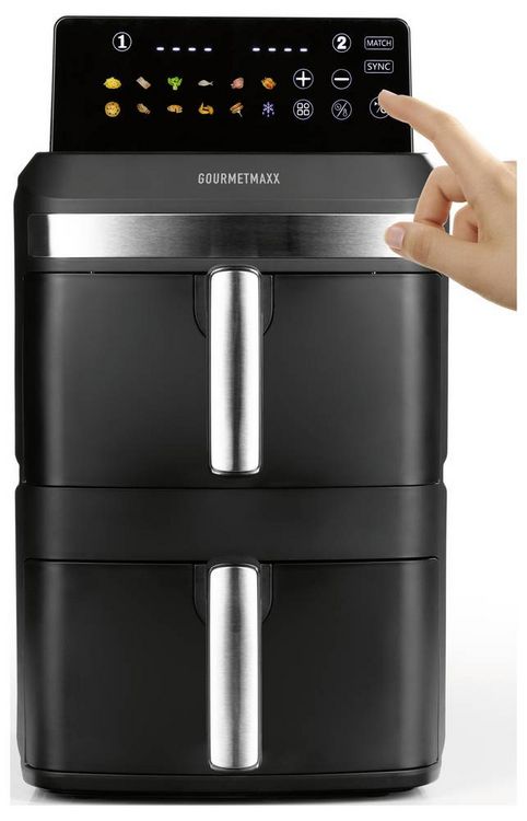 Produktbild: GourmetMaxx 16818 Hei&szlig;luft-Fritteuse 12l 2800W Antihaftbeschichtung, BPA-frei, Cool-Touch-Geh&auml;use, digitaler Timer, Grillfunktion