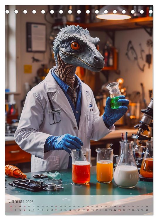 Produktbild: Jurassic Alltag - Dinos &uuml;berall (Tischkalender 2026 DIN A5 hoch), CALVENDO Monatskalender