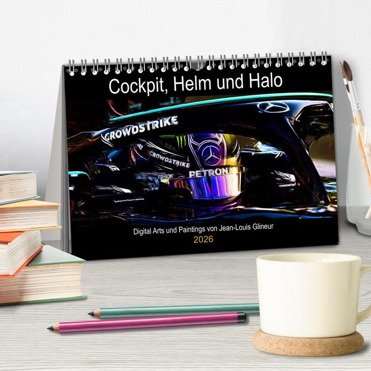 Produktbild: Cockpit, Helm und Halo (Tischkalender 2026 DIN A5 quer), CALVENDO Monatskalender