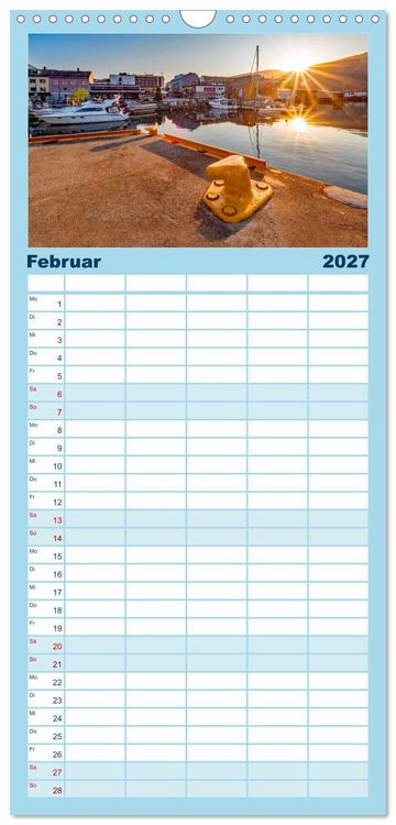 Produktbild: Familienplaner 2027 - K&ouml;nigsroute Norwegens mit 5 Spalten (Wandkalender, 21 x 45 cm) CALVENDO