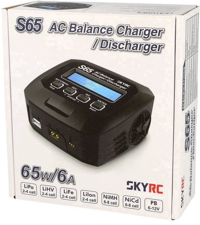 Produktbild: SKYRC S65 Modellbau-Multifunktionsladeger&auml;t 6A LiPo, LiFePO, LiIon, LiHV, NiMH, NiCd, Blei