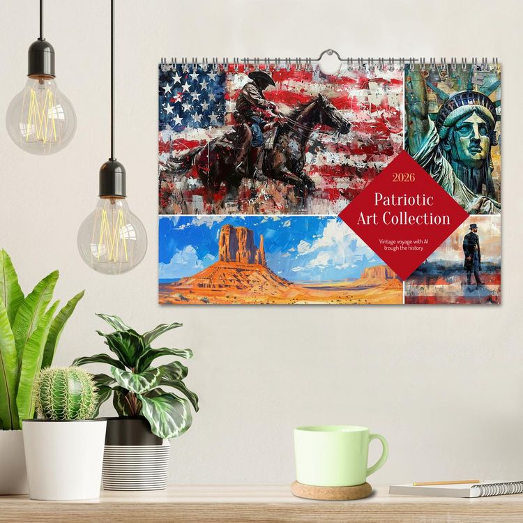 Produktbild: Patriotic Art Collection (Wall Calendar 2026 DIN A4 landscape), CALVENDO 12 Month Wall Calendar