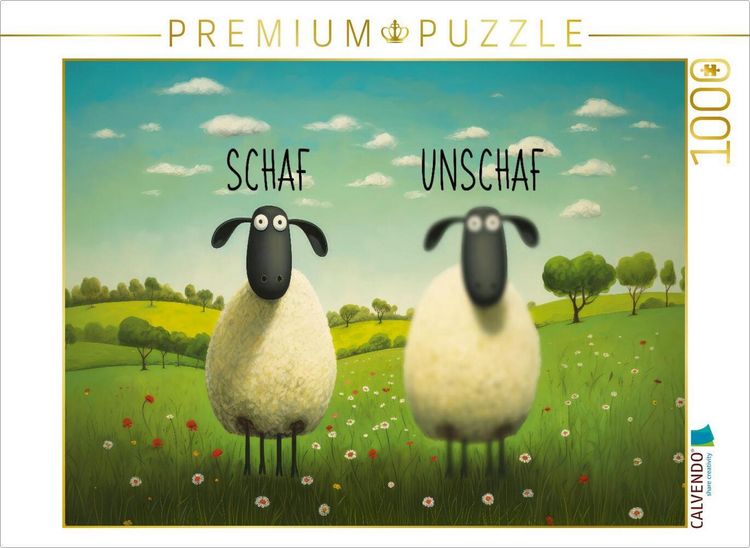 Produktbild: CALVENDO Puzzle Schaf und Unschaf | 1000 Teile Lege-Gr&ouml;&szlig;e 64x48cm Foto-Puzzle f&uuml;r gl&uuml;ckliche Stunden