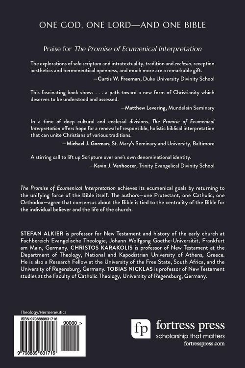 Produktbild: The Promise of Ecumenical Interpretation