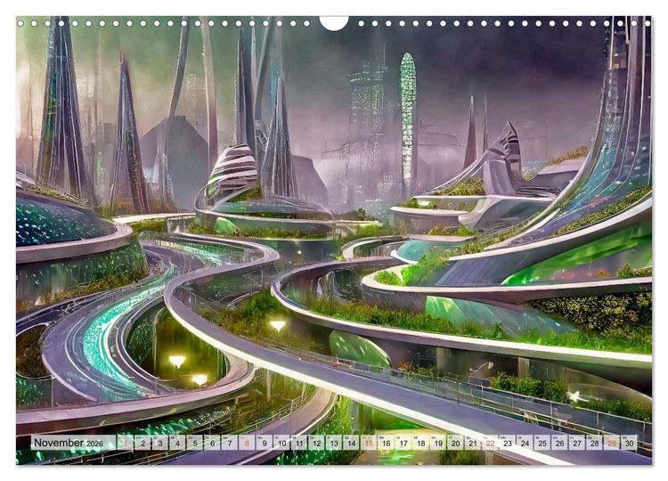 Produktbild: Stadtarchitektur, futuristisch-fantastisch (Wandkalender 2026 DIN A3 quer), CALVENDO Monatskalender