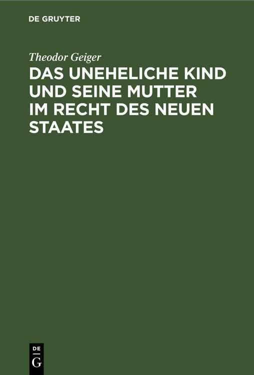 Produktbild: Das uneheliche Kind und seine Mutter im Recht des neuen Staates