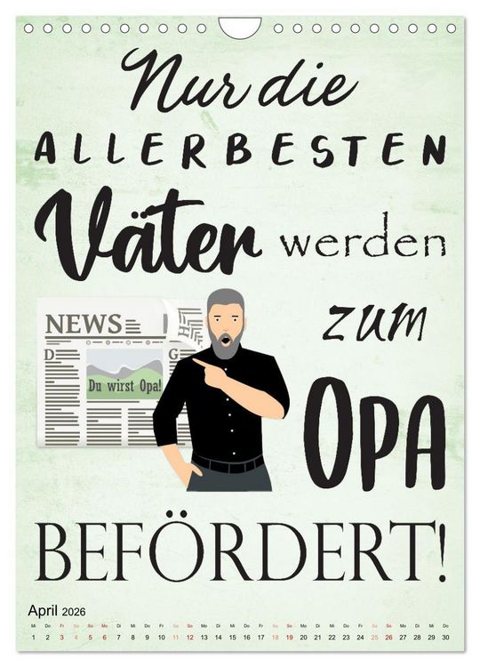 Produktbild: Opa ist der Coolste (Wandkalender 2026 DIN A4 hoch), CALVENDO Monatskalender