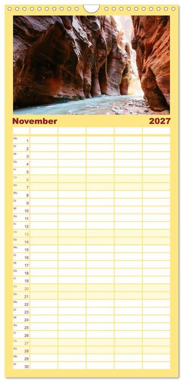 Produktbild: Familienplaner 2027 - USA S&uuml;dwesten - Atemberaubende Aussichten mit 5 Spalten (Wandkalender, 21 x 45 cm) CALVENDO