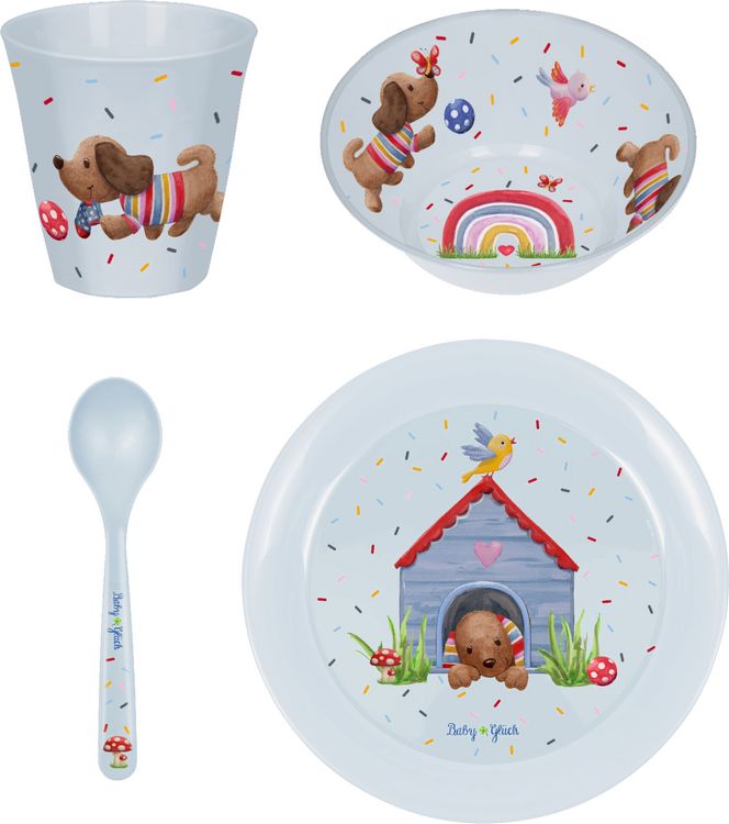 Produktbild: Geschirr Geschenkset Dackel - BabyGl&uuml;ck