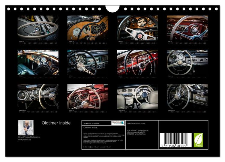 Produktbild: Oldtimer inside (Wandkalender 2026 DIN A4 quer), CALVENDO Monatskalender
