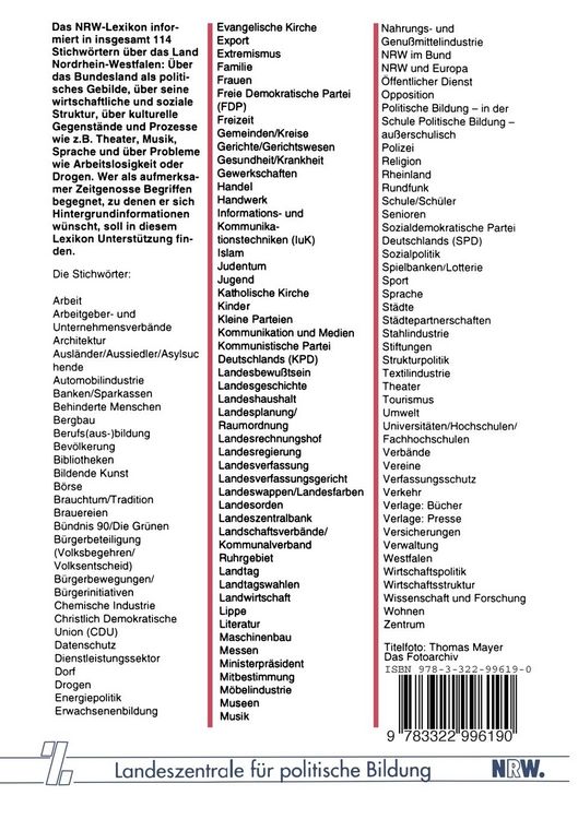 Produktbild: NRW-Lexikon