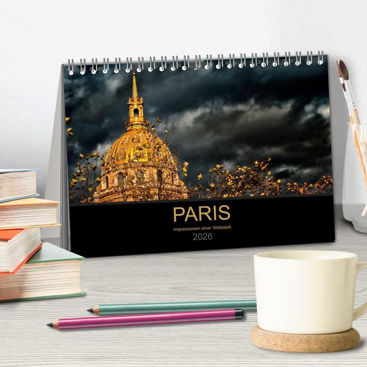 Produktbild: Paris - Impressionen einer Weltstadt (Tischkalender 2026 DIN A5 quer), CALVENDO Monatskalender