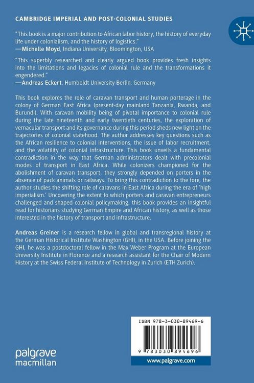 Produktbild: Human Porterage and Colonial State Formation in German East Africa, 1880s&ndash;1914