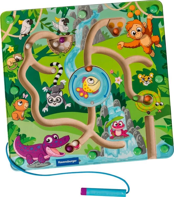 Produktbild: Play+ Magnetisches Holz-Labyrinth: Dschungel - ab 18 Monate