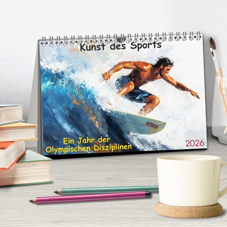 Produktbild: Kunst des Sports (Tischkalender 2026 DIN A5 quer), CALVENDO Monatskalender