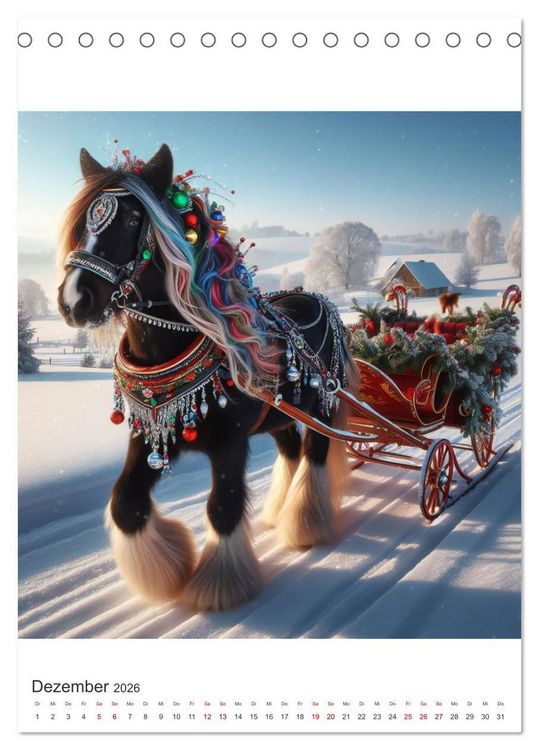 Produktbild: Gypsy Vanner Tinker - die majest&auml;tische Sch&ouml;nheit der Tinker-Pferde (Tischkalender 2026 DIN A5 hoch), CALVENDO Monatskalender