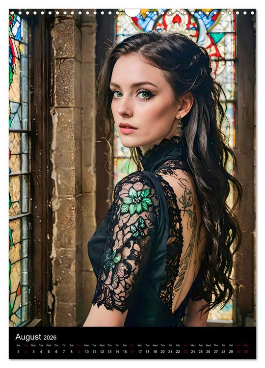 Produktbild: AI Gothic world - Mystical beauties of the night (Wall Calendar 2026 DIN A3 portrait), CALVENDO 12 Month Wall Calendar