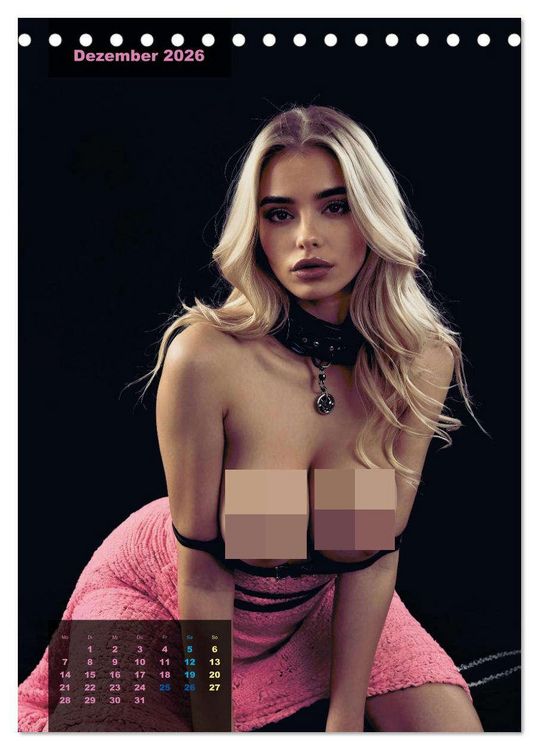 Produktbild: Blonde Girls typisch pink (Tischkalender 2026 DIN A5 hoch), CALVENDO Monatskalender