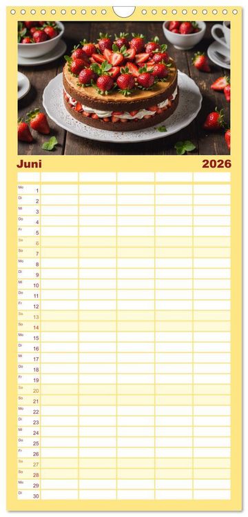 Produktbild: Familienplaner 2026 - Das Auge isst mit - S&uuml;&szlig;e Verf&uuml;hrung mit 5 Spalten (Wandkalender, 21 x 45 cm) CALVENDO