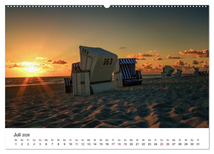 Produktbild: Ein Sommer auf Sylt (hochwertiger Premium Wandkalender 2026 DIN A2 quer), Kunstdruck in Hochglanz
