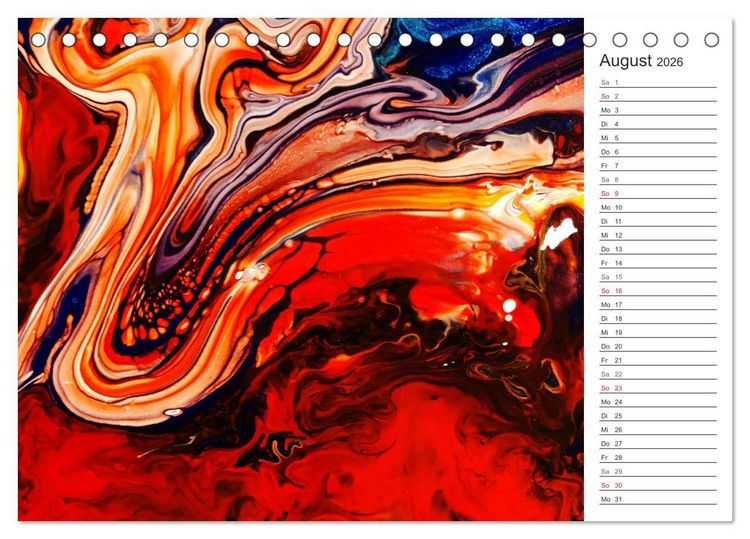 Produktbild: Abstract World - abstrakte Kunst in Acrylflie&szlig;technik (Tischkalender 2026 DIN A5 quer), CALVENDO Monatskalender
