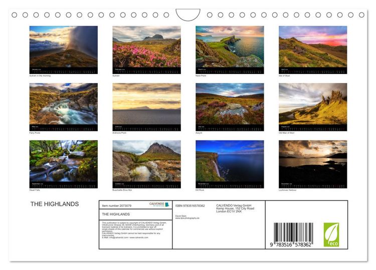 Produktbild: THE HIGHLANDS (Wall Calendar 2026 DIN A4 landscape), CALVENDO 12 Month Wall Calendar