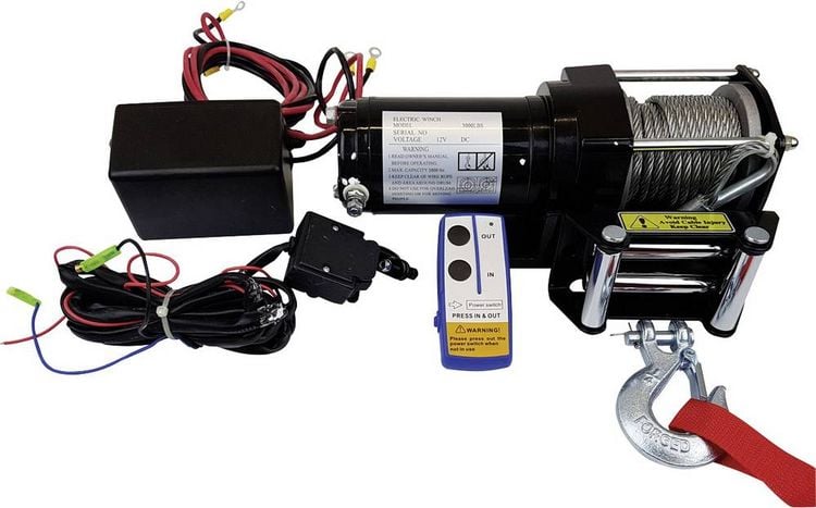 Produktbild: Berger & Schr&ouml;ter Seilwinde 31779 Zugkraft (rollend)=2.722 kg Funk-Fernbedienung, inkl. Rollenfenster