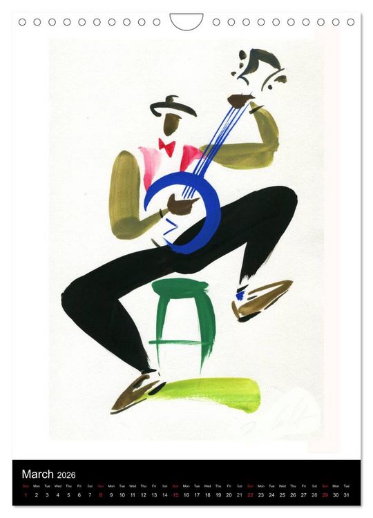 Produktbild: JAZZ swinging New Orleans (Wall Calendar 2026 DIN A4 portrait), CALVENDO 12 Month Wall Calendar