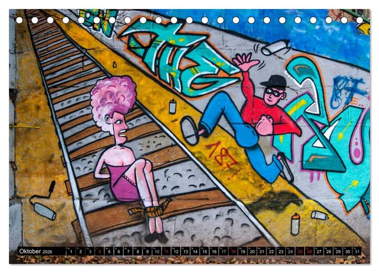 Produktbild: Streetart am Wiener Donaukanal (Tischkalender 2026 DIN A5 quer), CALVENDO Monatskalender