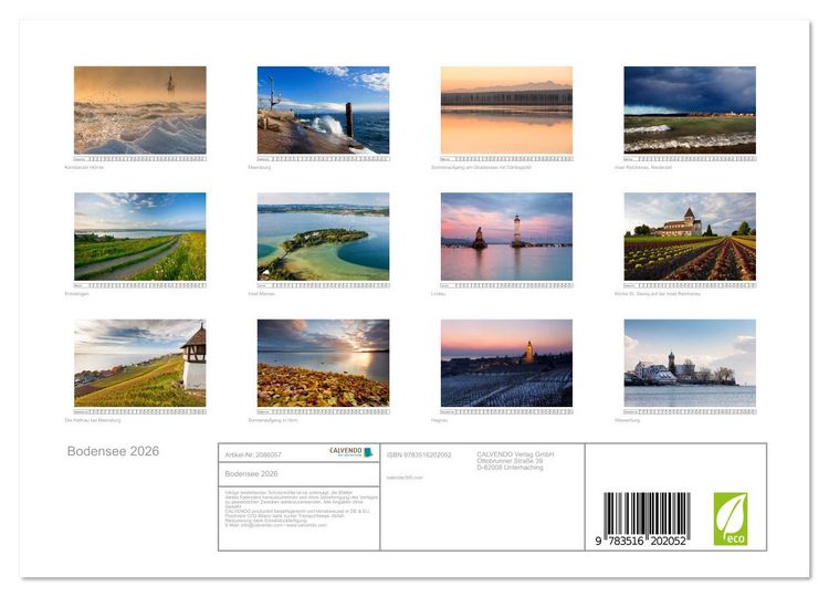 Produktbild: Bodensee 2026 (Wandkalender 2026 DIN A4 quer), CALVENDO Monatskalender