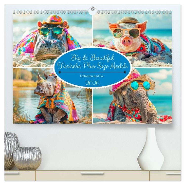 Produktbild: Big & Beautiful. Tierische Plus Size Models. Elefanten und Co. (hochwertiger Premium Wandkalender 2026 DIN A2 quer), Kunstdruck in Hochglanz