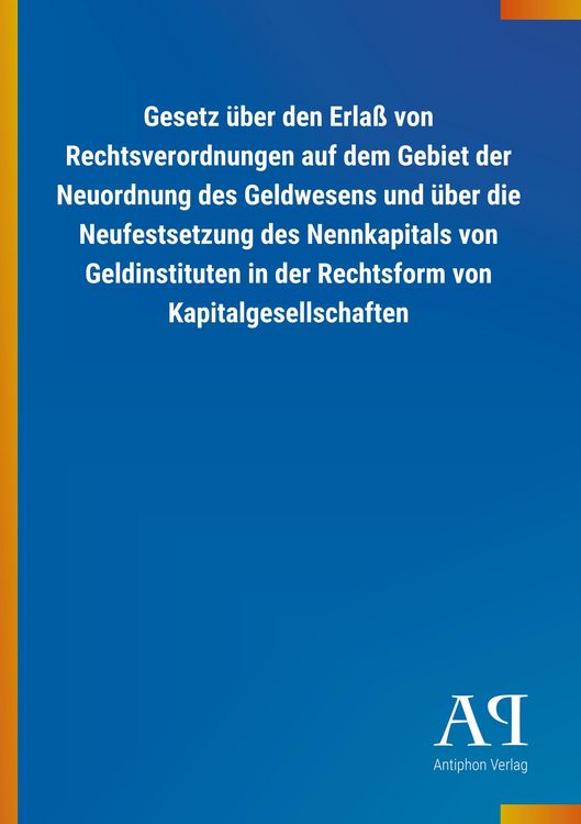 Produktbild: Gesetz &uuml;ber den Erla&szlig; von Rechtsverordnungen auf dem Gebiet