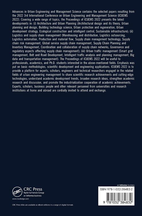Produktbild: Advances in Urban Engineering and Management Science Volume 2