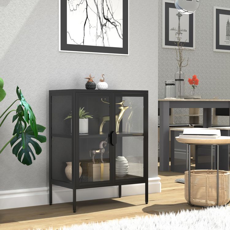 Produktbild: Stahl Glas Standvitrine Vitrine Schaukasten FlokaS